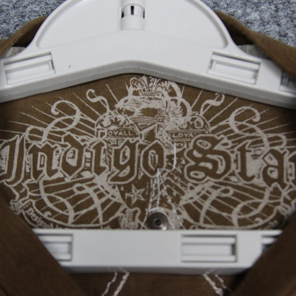 Camiseta Indigo Star Para Hombre S Marrón Gráfico Estampado Calavera Ángel Manga Corta Retro Foto 4 de 4