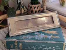 Vintage Brass Letter Box With Rope Edge Details Reclaimed Patina