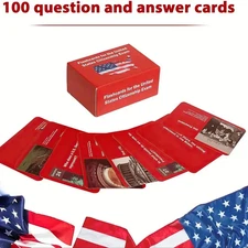 US Citizenship Flash Cards 2025, Naturalization Study Guide English Spanish Test