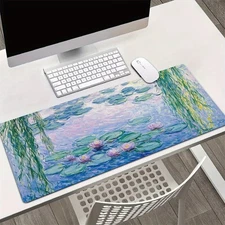 1pc Large Monet's Water Lilies Mouse Pad & Desk Mat - Monet Water Lilies Art, No