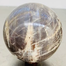 Natural Gray moonstone sphere quartz Crystal ball Healing 3620G