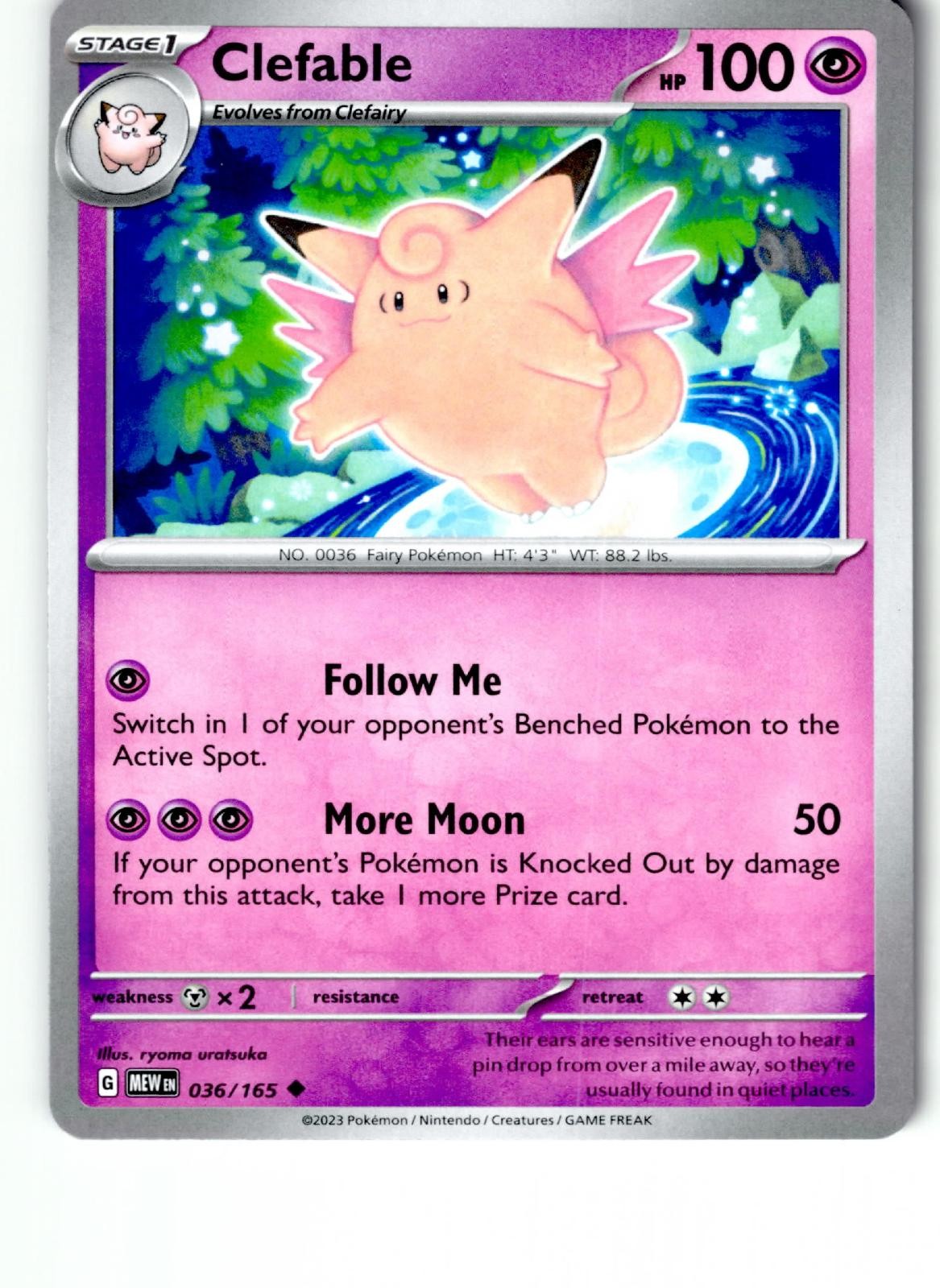 Set Of 4 Clefable 036/165 Uncommon 151 Pokemon Lightly Played