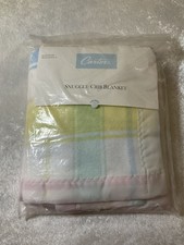 NWT Vintage Pastel Carters Snuggle Crib receiving blanket acrylic 30x36 rare