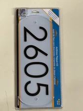 Address Plaque House Modern Frosted Plastic and Metal 5 X 13 Inches  Kit Hillman