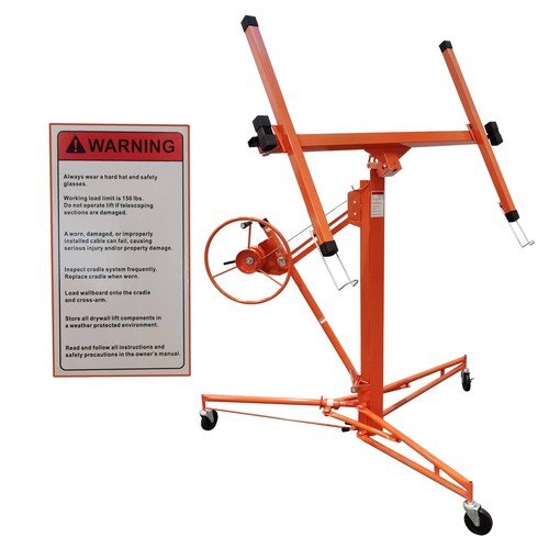 M2S 11 Ft Drywall Lift Hoist Plaster Board Panel Sheet Lifter Up to 4ft