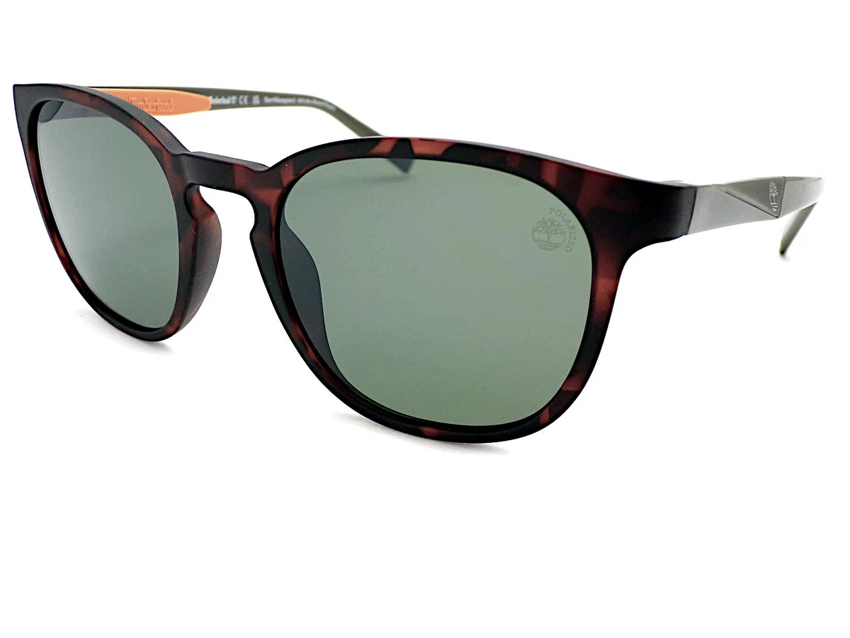 Timberland Polarized Sunglasses Dark Brown Tortoise/ Dark Green Lens TB9274 52H