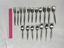 Vintage Viola Stainless By Present Korea Flatware 18pcs Lot Silverware Rose