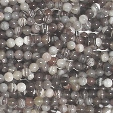 BOTSWANA AGATE 6MM ROUND GEMSTONE BEADS 16" AA BEAD