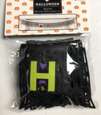 Happy Halloween Banner Party Decoration 59in x3.9in Orange Purple Green Black