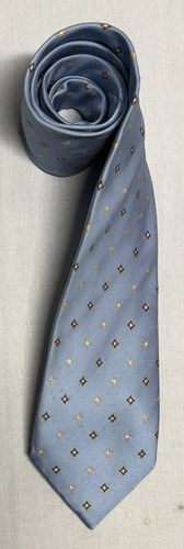 FABIO FERRETTI ALL SILK ITALIAN MADE SEVEN FOLD PALE BLUE JACQUARD NECKTIE - Picture 4 of 4