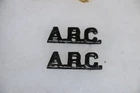 WW2 US AMERICAN RED CROSS BLACK LETTERS COLLAR BADGE PERFECT COPY ARC