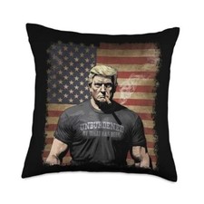 Donald Trump Unburdened By What Has Been Vintage USA FLAG Throw Pillow 18x18