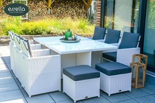 Polyrattan Sitzgruppe Vienna 6-Personen Flachgeflecht