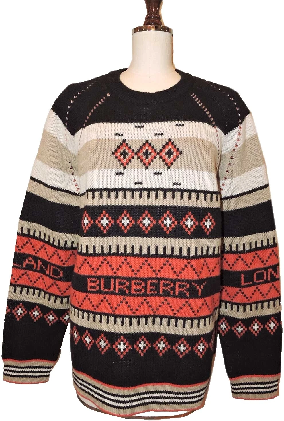 Suéteres Cuello Redondo Negro Burberry para hombres