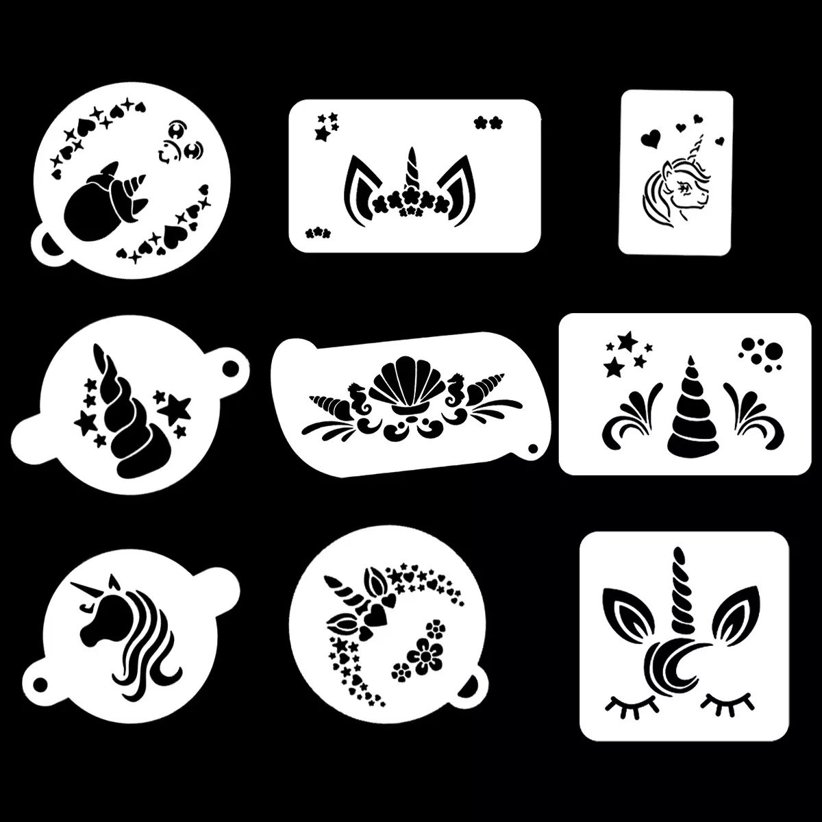 9pcs/set Reusable Pet Face Painting Template Face Paint Stencils