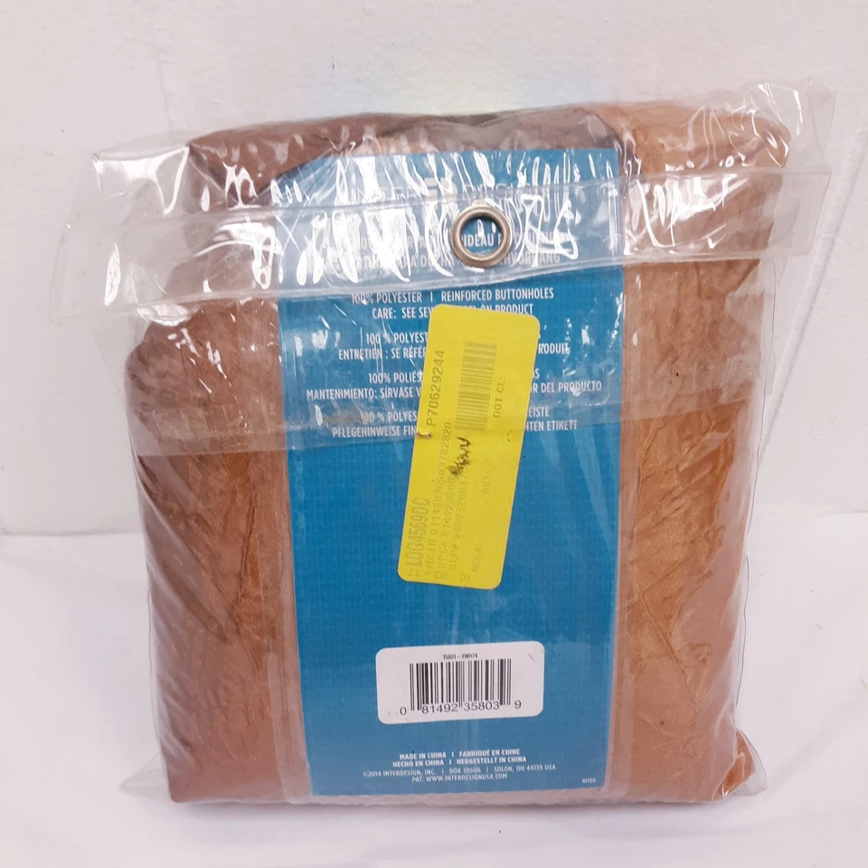 Cortina de Ducha InterDesign, 100% Poliéster Marrón Reforzado Botones Agujeros Foto 2 de 4