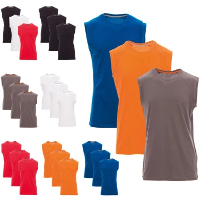 Herren 3er Pack T-Shirt ohne Ärmel Sleeveless Shirt Ärmelloses Tanktop Rundhals - Bild 1 von 2