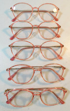 VINTAGE 5 Pc. LOT ELAN 5169 PINK DEMI 51/17 EYEGLASS FRAME LOT NOS HU2 
