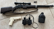 Vintage 1960s Cap-Firing Rifle Jungle Jack Set Binoculars Canteen