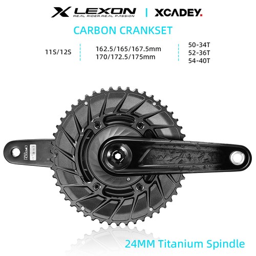 11s/12s Road Full Carbon Crankset Bicycle Cranks 24mm Titanium Spindle Chainring - Picture 20 of 31