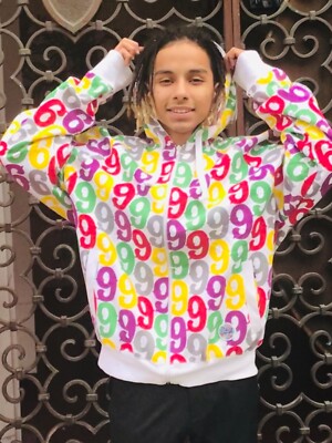 Men's Gino Green Global White/Multicolor Hoodie 