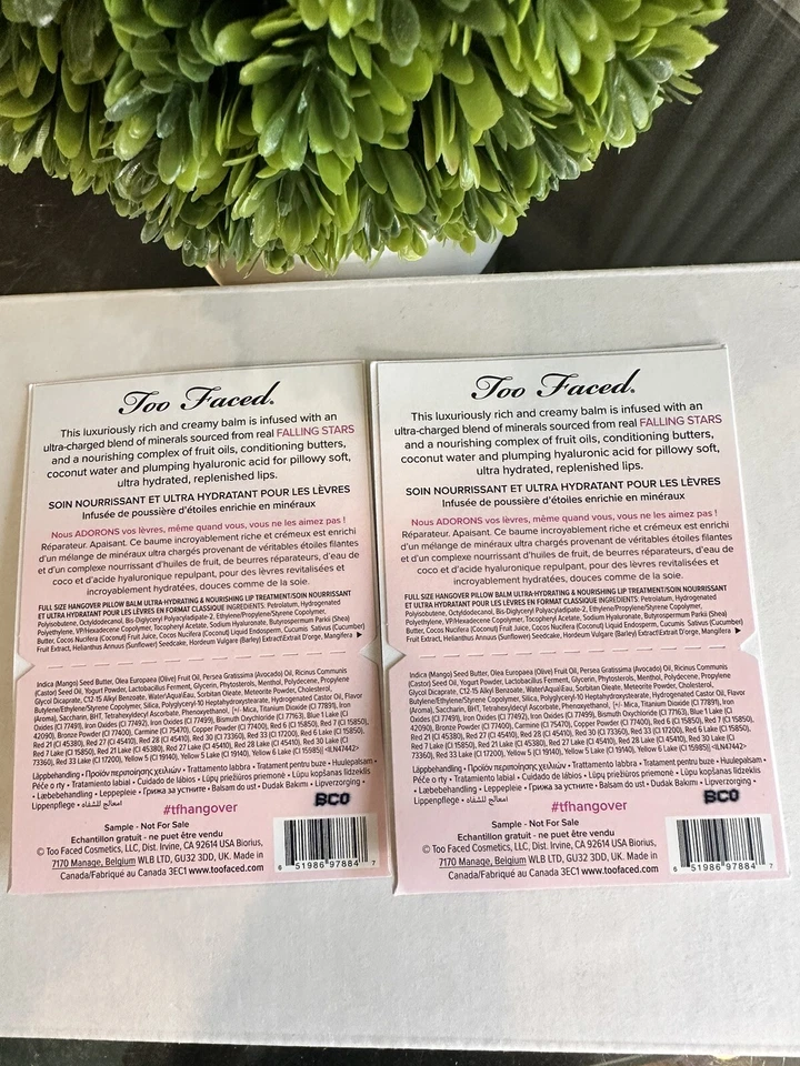 2x TOO FACED HangoveRx Pillow Balm - Sample Cards - Image 2 of 3