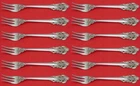 Grande Baroque by Wallace Sterling Silver Cocktail Fork Set 12 piece