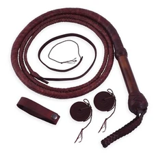 Kangaroo Hide Leather BULL WHIP 06 to 08 Feet Long 16 Plaits Indiana Jones Whip