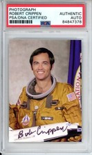 NASA ASTRONAUT BOB ROBERT CRIPPEN SIGNED MISSION PHOTO PSA DNA COA AUTOGRAPH