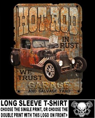Blown Supercharged Rat Rod Pickup Truck In Rust We Trust Garage T-shirt WS114