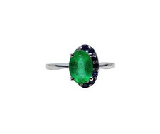 925 Silver Emerald Promise Ring Natural Genuine emerald Band 0.90 Ct EmeraldRing