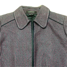 Ellen Tracy Open Front Silk Cotton Blend Jacket Blazer Long Sleeves Sz 8