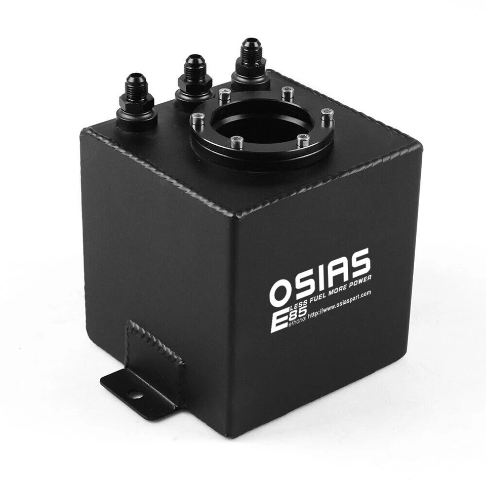 044 External Fuel Pump + 2L Black Aluminum High Flow Swirl Fuel Surge Tank AN6 Foto 4 de 4