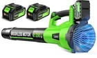 Tietoc Leaf Blower Cordless 1200W Brushless Electric Leaf Blower 2 X 4.0Ah