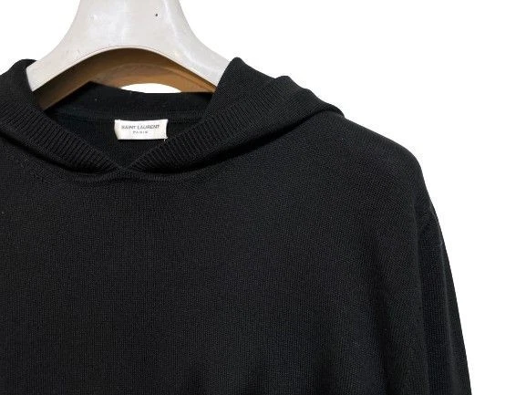 SAINT LAURENT (YSL) Saint Laurent maglia nera con cappuccio per uomo 25599710