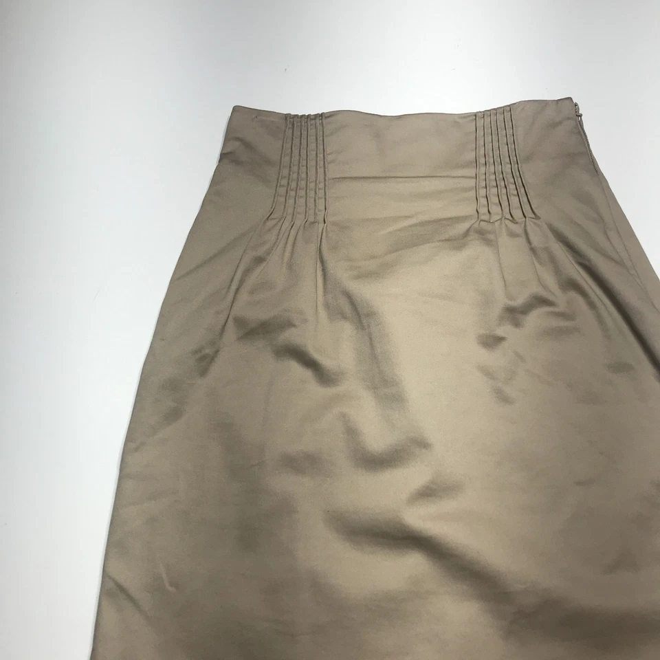 Falda Worthington Petite para mujer 4P pintuck plisada midi línea A en tostado elástico Foto 3 de 4