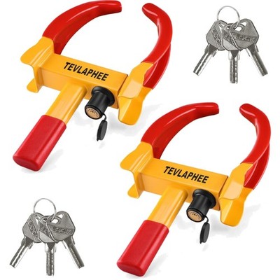 Wheel Clamp Parking Lock with Safety Lock 6 Keys Anti-Theft Car Caravan Trail...