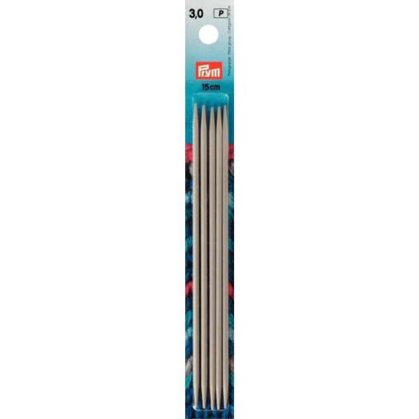 Strumpfstricknadeln Alu Grau Aluminium Nadelspiel Perlgrau Packung Prym 191363-image