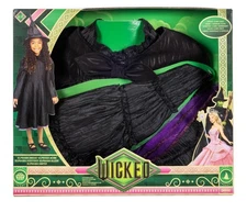 Universal's Wicked  Elphaba Black Dress Hat Cape Dressup Halloween Costume 4-6x