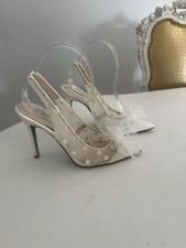 Betsy Johnson High Heels Abia Bridal Wedding Pearls Bow Pointy Toe