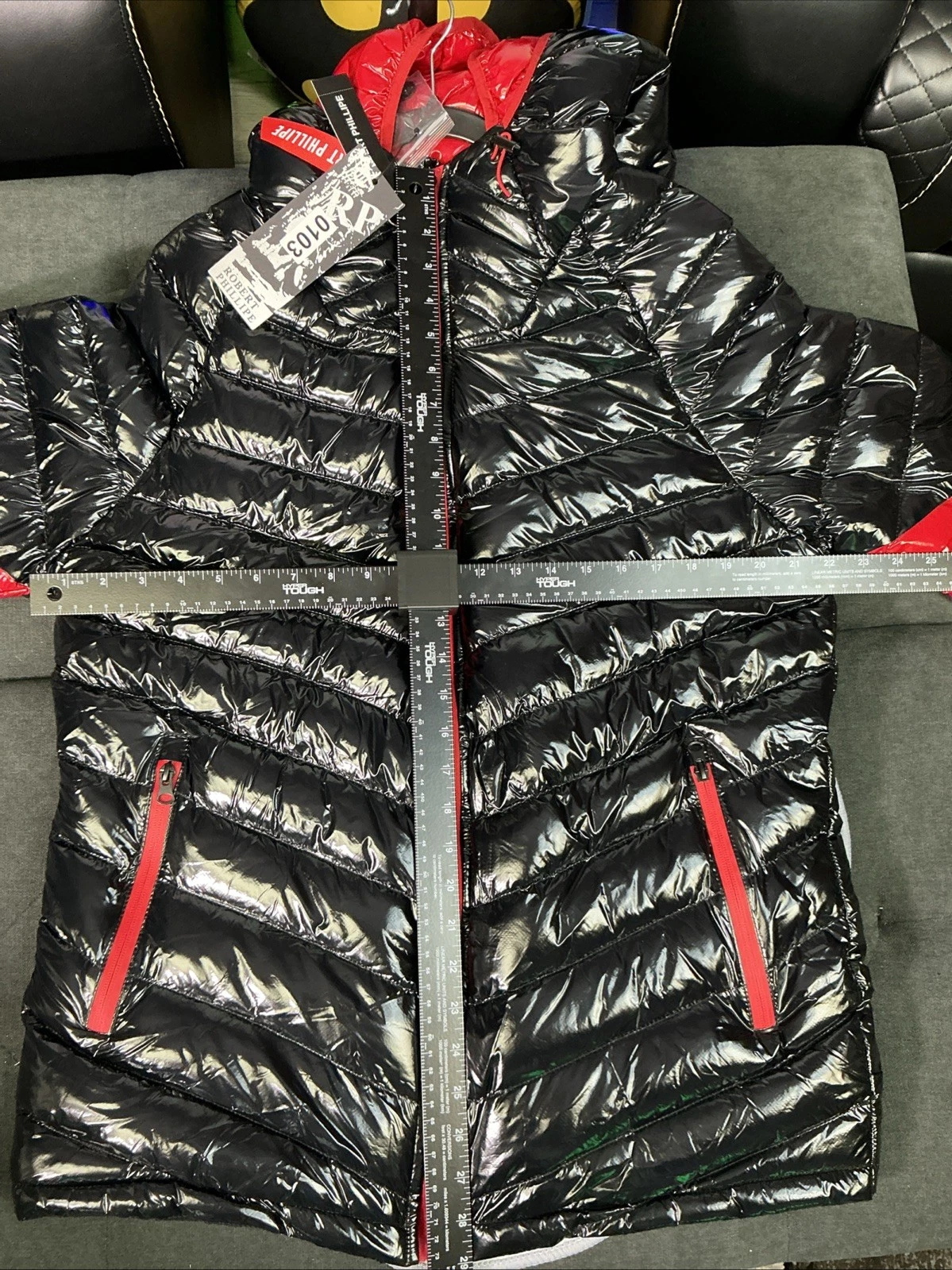 Robert Phillipe Men’s Puffer Jacket Size Large BRed Colorway – New With Tags image 8