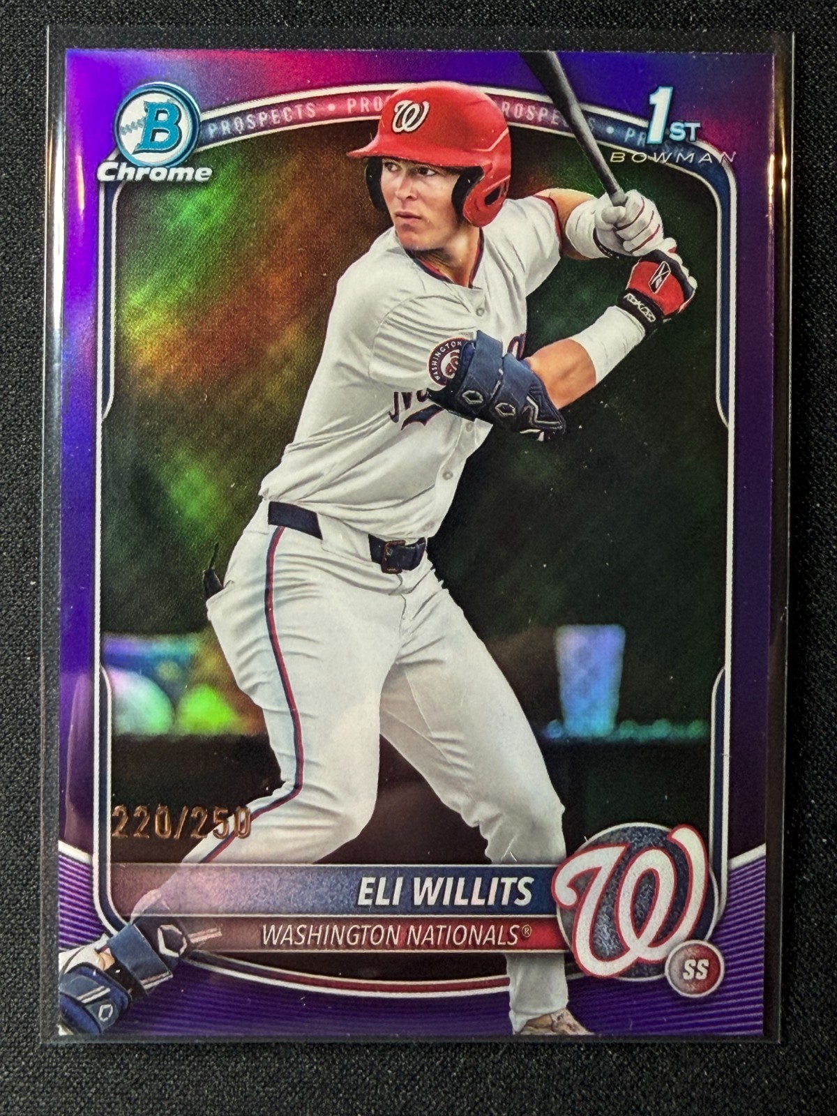 2025 Bowman Chrome 1st Draft Eli Willits True Purple Refractor /250