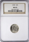 1943 Mercury Dime NGC MS65
