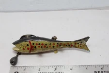 Vintage Trout Ice Fish Spearing Decoy Folk Art Carved Unmarked 5-1/4"
