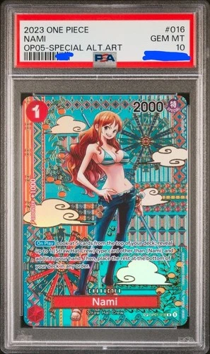 One Piece TCG OP01-016 SP Nami Alt Art PSA 10 English Awakening of The New Era