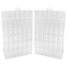 Clear Plastic Small Compartment Multi-Use Storage Box, Set of 2