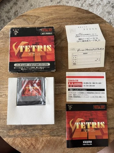 VV-Tetris Nintendo Virtual Boy Game Complete Box Manual Cartridge Japan