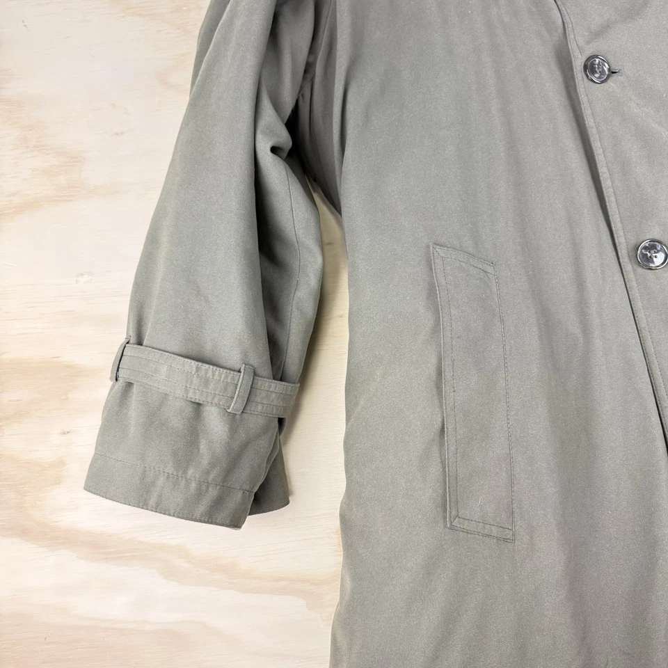 Gabardina Pierre Cardin para hombre 50R beige forro de cuello de cuero con pechos con cinturón Foto 3 de 4