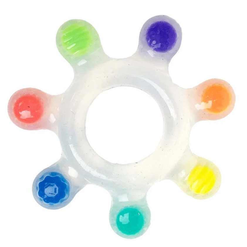 Sassy Rainbow Star Silicone Teether Textured Chewing Toy Baby Infant 0m+ New