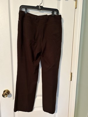 Rafaella Womens Dress Pants Size 10p Petite Brown Polyester Stretch Relaxed Fit